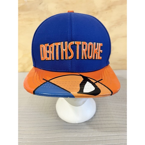 Six Flags Other - Deathstroke Six Flags DC Comics Cap Hat Blue Orange Adult Adjustable Snapback